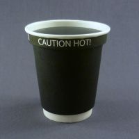 Черная бумажная крышка Кофе с текстом для стакана 80 мм